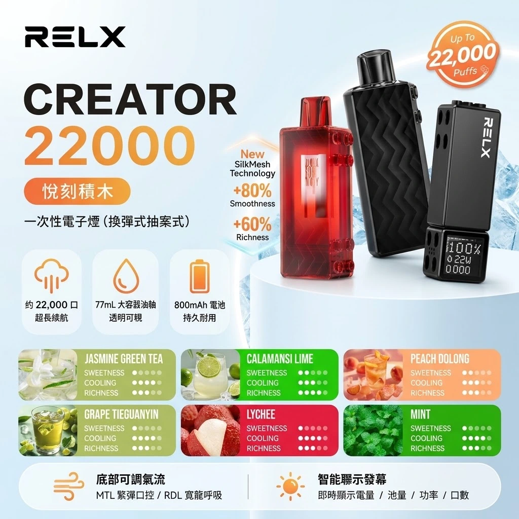 RELX Creator 22000口-RELX悅刻積木主機-RELX樂高積木電子煙-RELX電子煙官網 RELX Creator 22000口-RELX悅刻積木主機-RELX樂高積木電子煙-RELX電子煙官網
